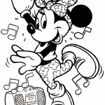 Minnie vestita a fiori balla disegno da colorare